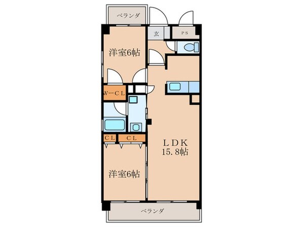 カシ－タス城下の物件間取画像